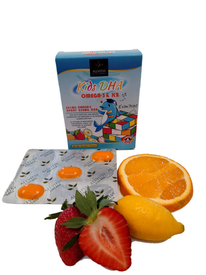 Allvitsy Kids DHA & D3+K2 - Til Børn - Jordbær-Citrus smag